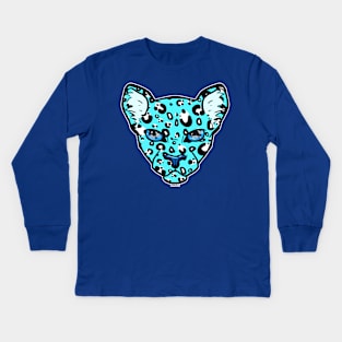 Snowy Winter Leopard Kids Long Sleeve T-Shirt